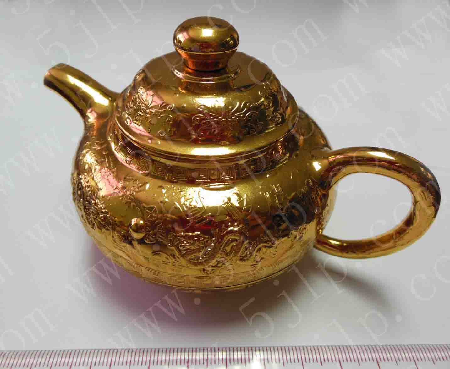金屬茶壺(鍍金)擺件